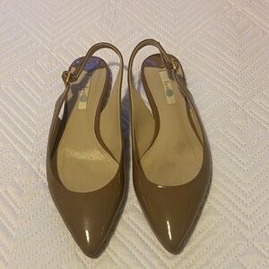 Boden  Women's Brown Patent Slingback Flats